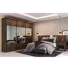 Quarto de Casal com Guarda-Roupa 3 Portas 3 Gavetas e Cabeceira com 2 Mesas de Apoio Kara Espresso M - 1