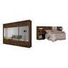 Quarto de Casal com Guarda-Roupa 3 Portas 3 Gavetas e Cabeceira com 2 Mesas de Apoio Kara Espresso M - 2