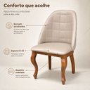 Ver mais imagens de Cadeira Poltrona Brisa Base Madeira Luís Xv Cor Fendi Gomos Quadrados