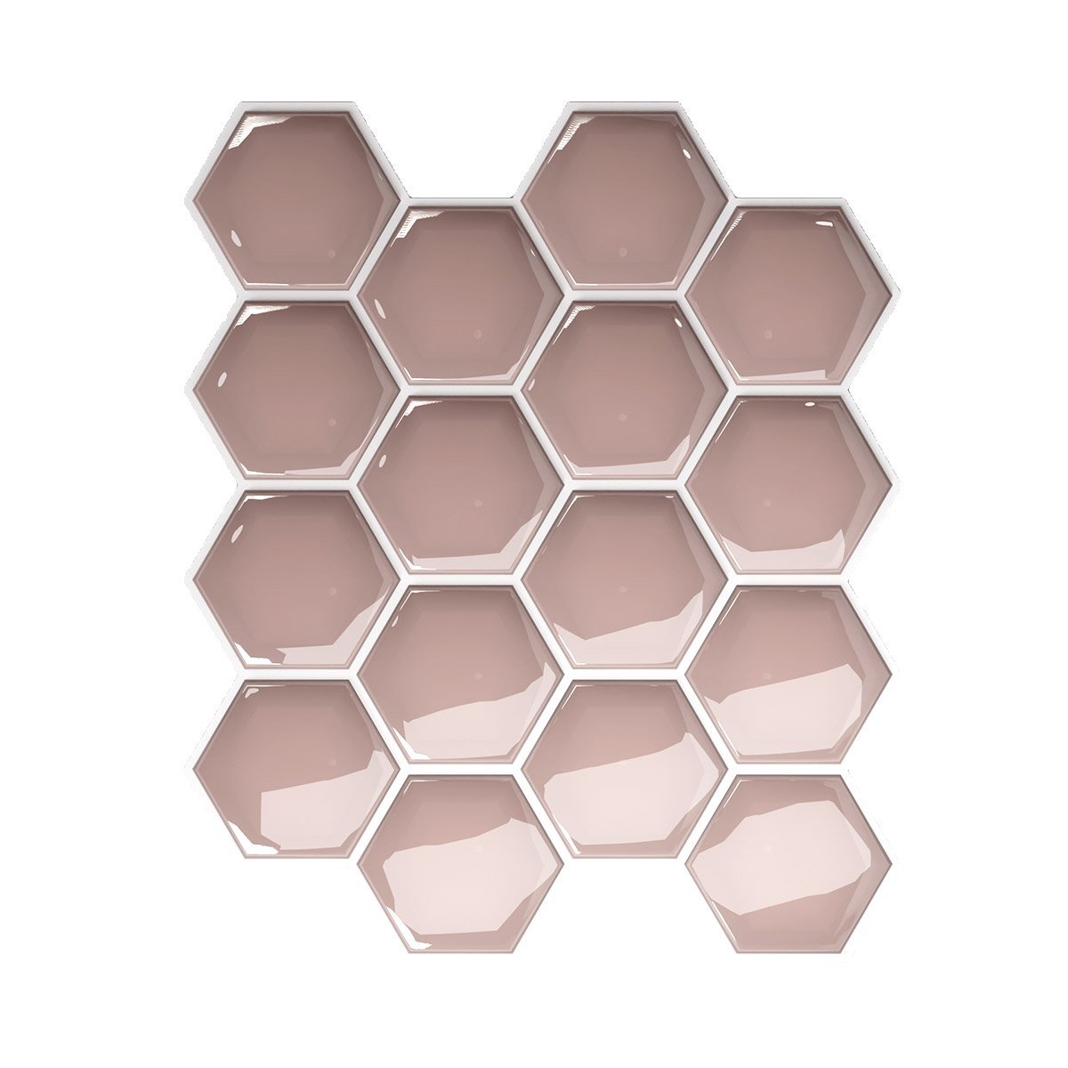 Pastilha Hexagonal Rosé Gold com Rejunte Branco Lavável Banheiro Cozinha Sala