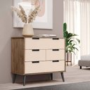 Ver imagem 1 de Cômoda Belmax Retrô 513045 4 Gavetas Carvalho/Off White SE