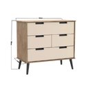 Ver imagem 2 de Cômoda Belmax Retrô 513045 4 Gavetas Carvalho/Off White SE