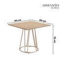 Ver imagem 3 de Conjunto para Sala de Jantar Mesa Ômega Tampo Quadrado 90x90 com 4 Cadeiras Rubi