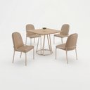 Ver imagem 2 de Conjunto para Sala de Jantar Mesa Ômega Tampo Quadrado 90x90 com 4 Cadeiras Rubi