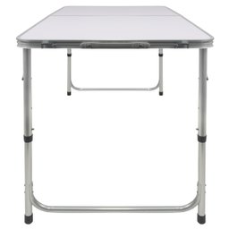 Mesa Camping Praia Dobrável Vira Maleta 120x60cm Acampamento com 4 Bancos Dobráveis Leve Portátil Co - 8