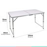 Mesa Camping Praia Dobrável Vira Maleta 120x60cm Acampamento com 4 Bancos Dobráveis Leve Portátil Co - 5