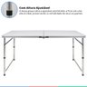 Mesa Camping Praia Dobrável Vira Maleta 120x60cm Acampamento com 4 Bancos Dobráveis Leve Portátil Co - 2