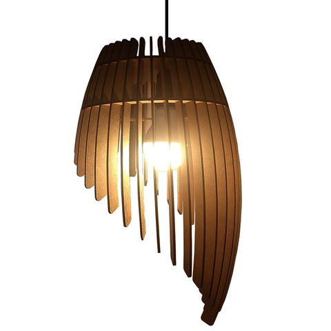 Lustre Luminária Pendente de Madeira Mdf Mod. Orbit
