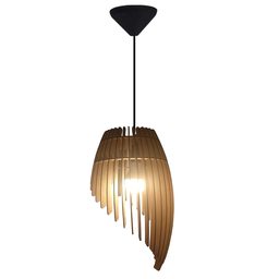 Lustre Luminária Pendente de Madeira Mdf Mod. Orbit - 2