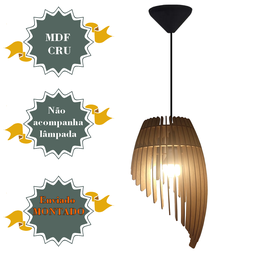Lustre Luminária Pendente de Madeira Mdf Mod. Orbit - 4