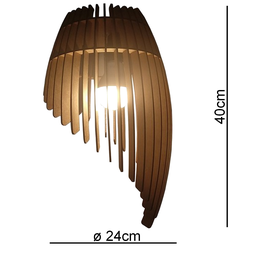 Lustre Luminária Pendente de Madeira Mdf Mod. Orbit - 5