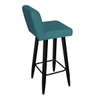 Kit 07 Banquetas Lara Com Encosto Para Balcão e Cozinha Bistrô Suede Azul Turquesa Com Pés - 3