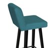 Kit 07 Banquetas Lara Com Encosto Para Balcão e Cozinha Bistrô Suede Azul Turquesa Com Pés - 4