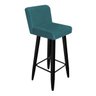 Kit 07 Banquetas Lara Com Encosto Para Balcão e Cozinha Bistrô Suede Azul Turquesa Com Pés - 2
