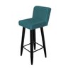 Kit 07 Banquetas Lara Com Encosto Para Balcão e Cozinha Bistrô Suede Azul Turquesa Com Pés - 5