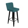 Kit 07 Banquetas Lara Com Encosto Para Balcão e Cozinha Bistrô Suede Azul Turquesa Com Pés - 6