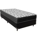Ver imagem 1 de Cama Box Preto e Colchão Iso100 Espuma D33 Solteiro Ortobom
