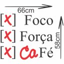 Ver imagem 2 de Adesivo de Parede Decorativo Frase Foco, Força, Café.