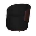 Ver imagem 2 de Poltrona Organica Beatriz Suede Preto C/ Composê Corano Marrom - Lm Decor