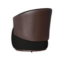 Ver imagem 4 de Poltrona Organica Beatriz Suede Preto C/ Composê Corano Marrom - Lm Decor
