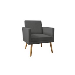 Kit 4 Poltronas Decorativas Escritório Sala Recepção Larah Suede Cinza - 3