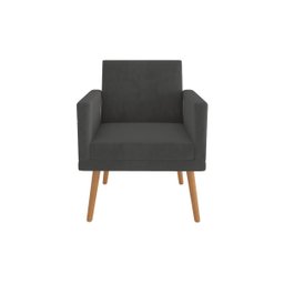 Kit 4 Poltronas Decorativas Escritório Sala Recepção Larah Suede Cinza - 2
