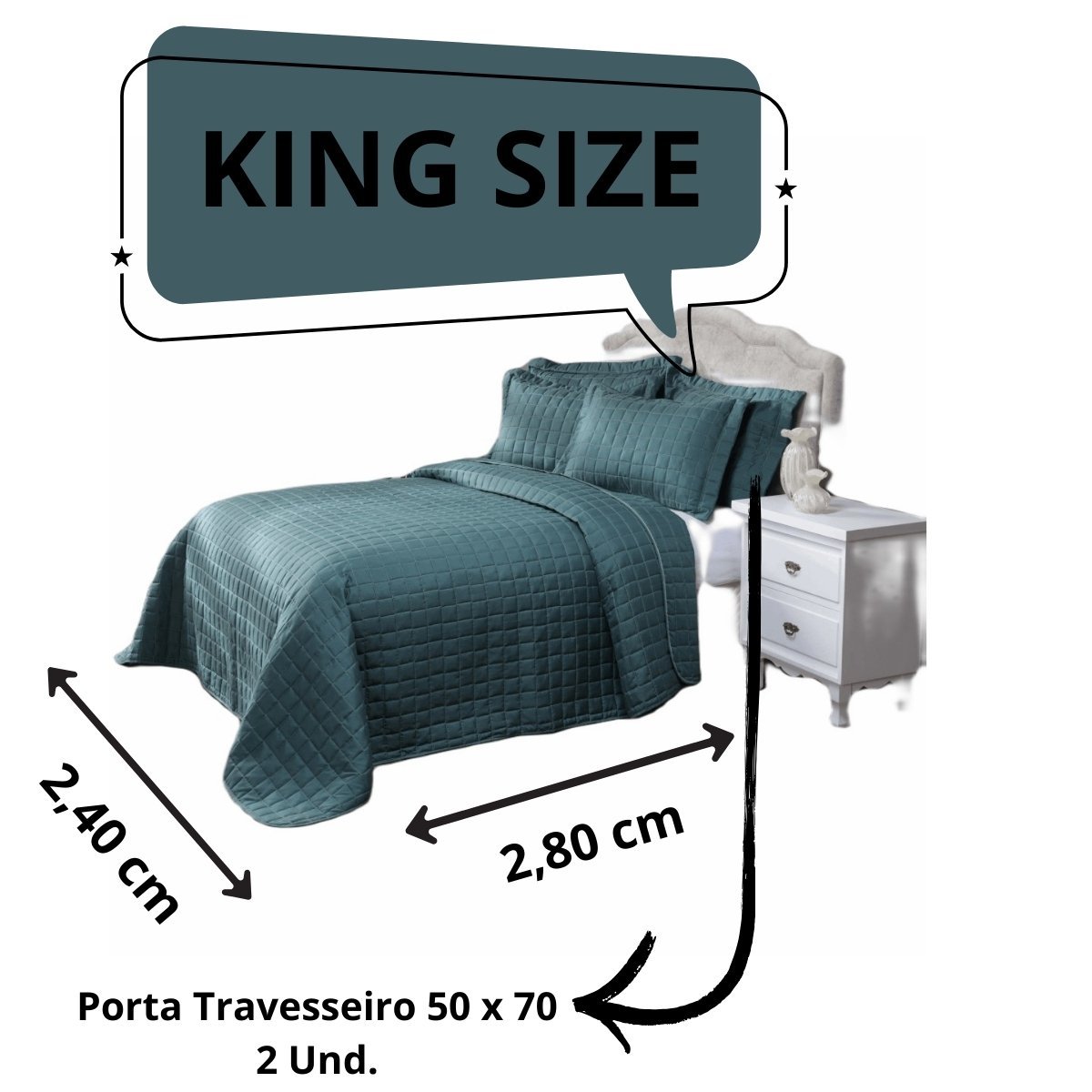 Kit Cobre Leito Dupla Face 200 Fios Premium com Porta Travesseiro Coordenado - 6