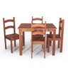 Conjunto Mesa de Jantar 4 Lugares com 4 Cadeiras em Madeira Maciça Chocolate - Móveis Britz - 4