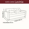 Sofá Cama 3 Lugares Reclinável Casal Premium 2,03 Larg Lavinia Matrix - 6