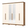 Guarda-roupa Belori 06 Pts. C/ Espelho Off White/nature - Henn - 2