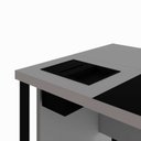 Ver imagem 6 de Mesa Diretor com Caixa de Tomadas e Porta Objetos para Escritório 180cm Corporate Cinza Sagrado e Preto