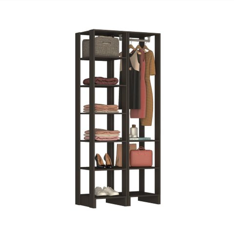 Estante Closet Yes 80cm com 9 Prateleiras - Grafite