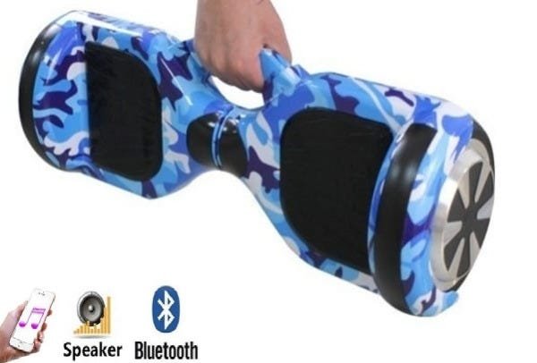 Hoverboard Bluetooth Azul Camuflado Com Led - 1