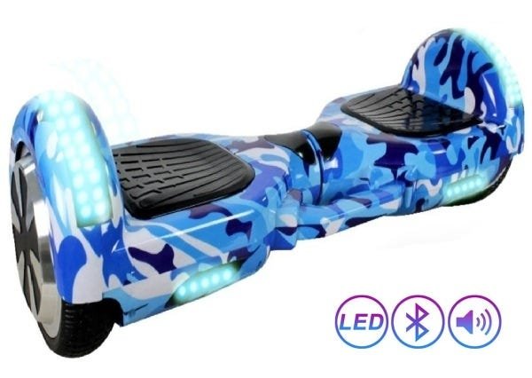 Hoverboard 6.5" Azul Camuflado Com LED Frontal e Bluetooth - 1