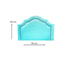 Ver imagem 2 de Cabeceira Solteiro Provençal Veludo Azul Bebê com Tachas