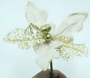 Ver imagem 2 de Kit 18 Flor Artificial Decoração Brilho Ouro Glitter 15cm