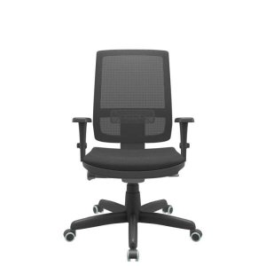 Cadeira Diretor Brizza Tela - Autocompensador Slider - Base Standard - Braços 3d Pp - Plaxmetal