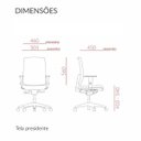 Ver imagem 4 de Cadeira Diretor Brizza Tela - Autocompensador Slider - Base Standard - Braços 3d Pp - Plaxmetal