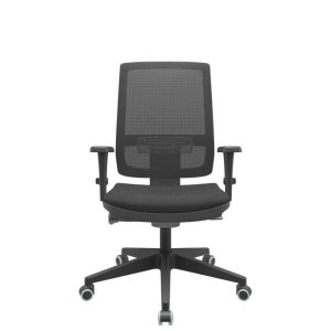 Cadeira Diretor Brizza Tela - Autocompensador Slider - Base Piramidal - Braços 3D Pp - Plaxmetal