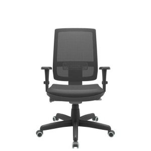 Cadeira Diretor Brizza Tela - Autocompensador Slider - Base Standard - Braços 3D PP - Plaxmetal