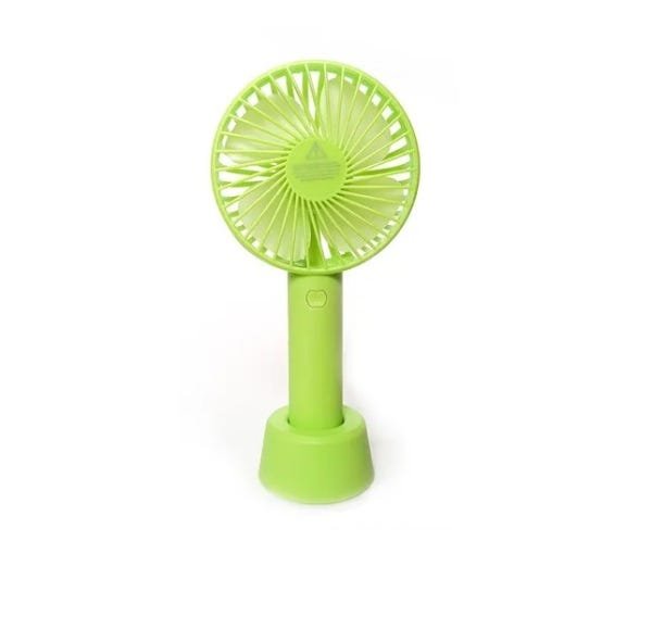 Mini Ventilador Portátil de Mão, Mesa e Maquiagem com 3 Velocidades - Verde - 1