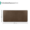 Ver imagem 3 de Cabeceira Painel Suspenso Casal 140 cm Luna Retangular Corino Canela Artte