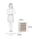 Ver imagem 2 de Mesa de Cabeceira 3 Gavetas 40cm Estrutura Legno Crema Prime Plus Luciane Móveis