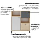 Ver imagem 3 de Balcão para Escritório 2 Gavetas 1 Porta e 2 Nichos Erick Carvalho/branco/grafito
