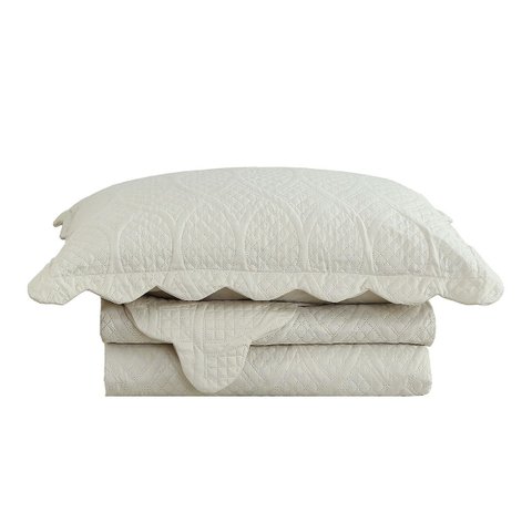 Colcha Matelassê - King Size - Flow - Bege - Dupla Face - C/ Porta Travesseiro - Camesa