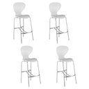 Ver imagem 1 de Kit 4 Banquetas Alta com Encosto Flash Branco