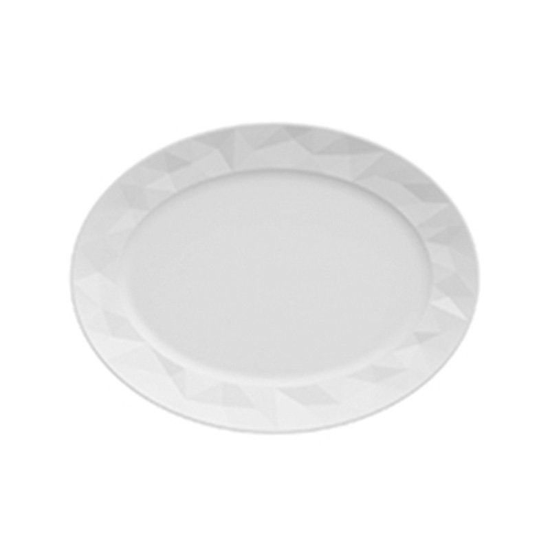 Kit 2 Travessas Rasas Servir 30cm - Edros Porcelana Germer Linha Comercial Bares e Restaurantes