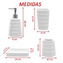 Ver imagem 2 de Kit 4pçs Banheiro Lavabo Modelagem 3d Premuim Cerâmica Luxo
