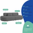 Ver imagem 4 de Sofá Luxuoso Modular Decoração Sala de Estar 230cm Noor