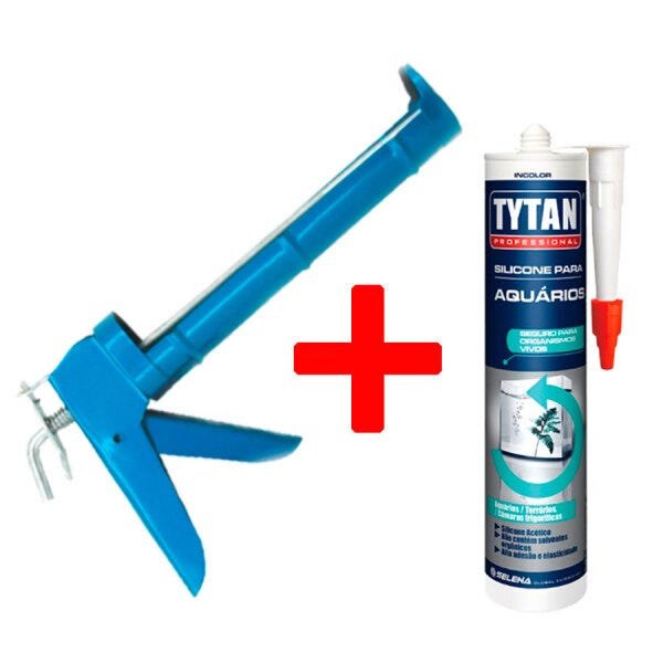 Combo1 Reparo - 1 Silicone Para Aquário Tytan + Aplicador - 1